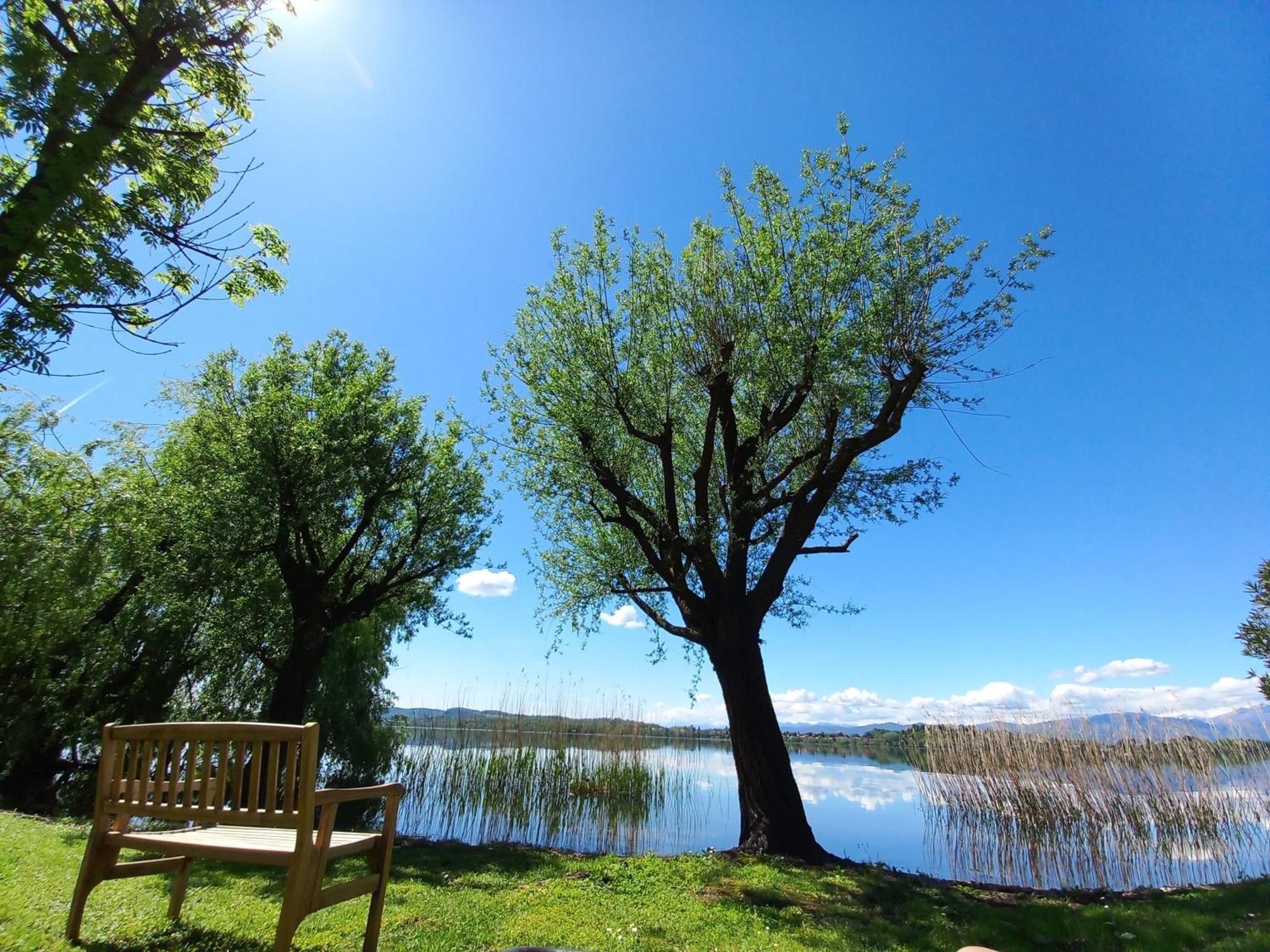 Appartamento Miralago Con Giardino Sul Lago Gavirate Bagian luar foto